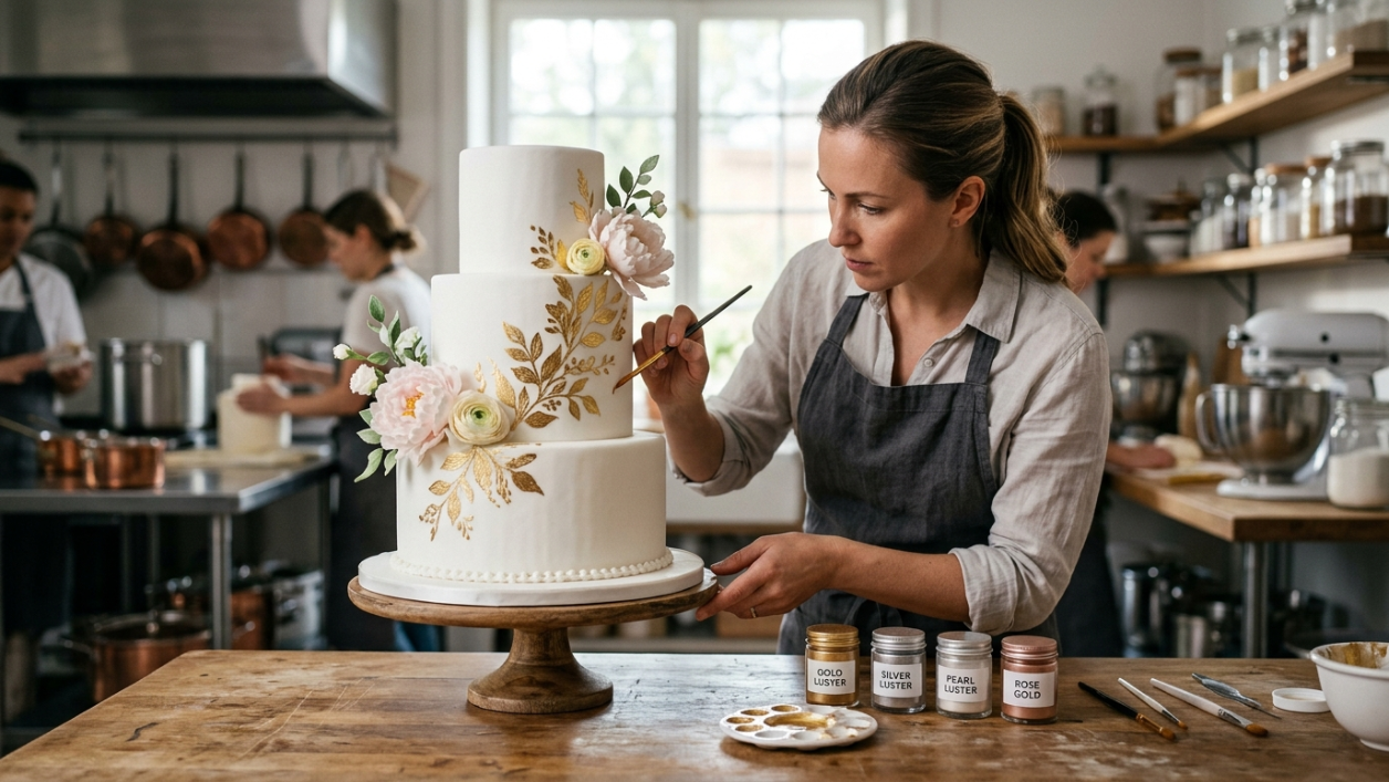 How to Paint Cakes with Edible Luster Dust